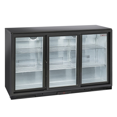 Refroidisseur de bouteilles "arrière bar" ventilé, 3 portes vitrées coulissantes WR-TAB3-S3
